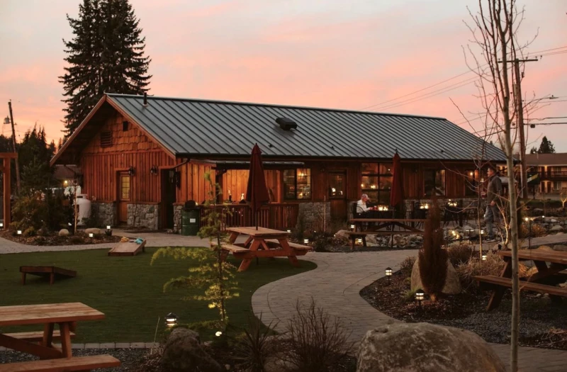 Aerial view of turf installation in Gig Harbor