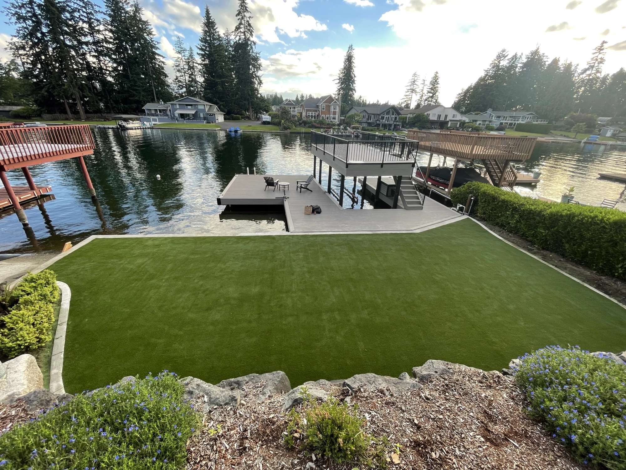 Artificial Grass on the Lake