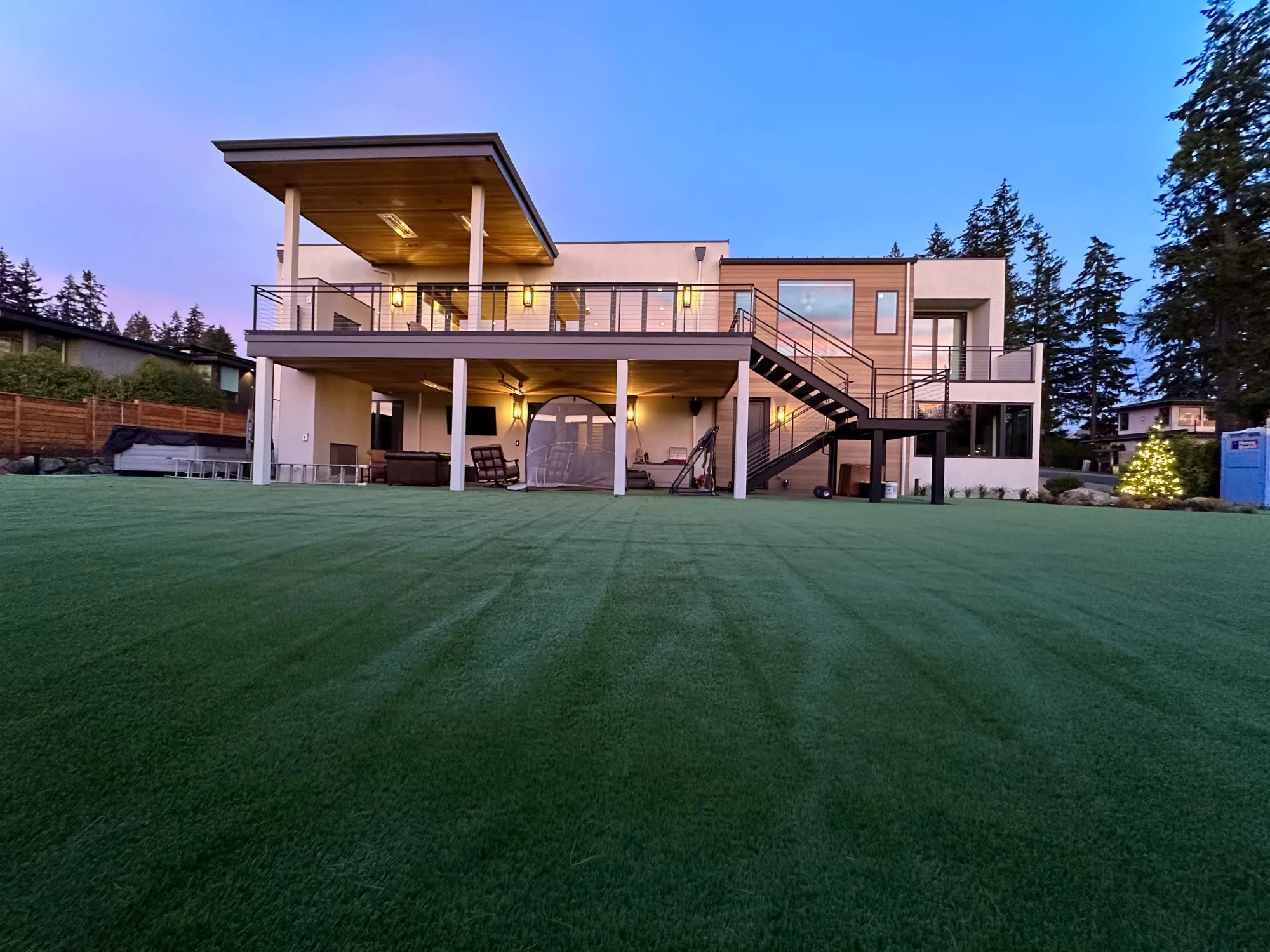 Medina Backyard Landscaped with Fake Grass